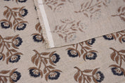 Handmade block print, thick linen 58" wide, linen fabric for pillows, cushions, curtains and table cloth - BAELPATRA