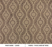 Thick linen 58" wide, hand block print, upholstery fabric, linen by yard, cushions, and curtains, designer fabric - LEHER