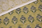 Thick linen 58" wide fabric, floral handmade art, Indian base fabric, heavy linen, upholstery table linen - MOR MUKUT