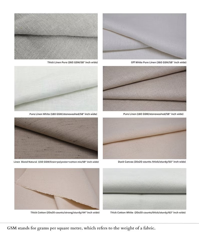 Thick linen fabric, linen window curtains, sofa cover, pillows and cushions, upholstery fabric, block print - HRIDYAVAN