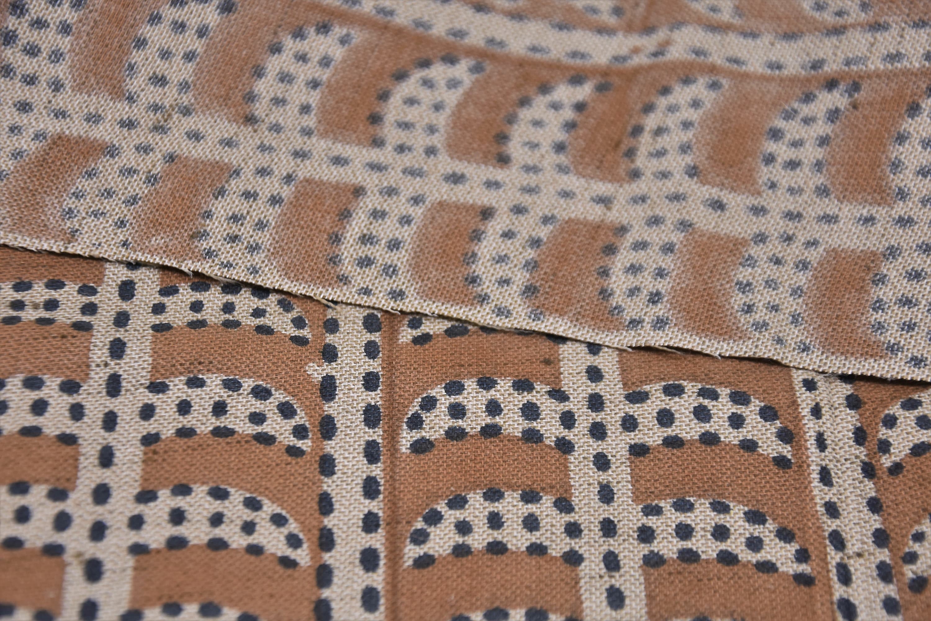 Hand block print, linen window curtains, fabric for pillows, cushions, and table cloth, decorative handmade Indian art - GARUD