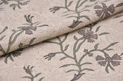 Floral curtains, pure linen 58" wide, upholstery linen fabric, Indian pillow fabric, hand block print, designer pillow covers - DAISY