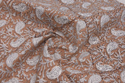 Floral block print, thick cotton 44" wide, decorative pillows, drapery fabric, handmade art, cotton fabric - KERI JAAL