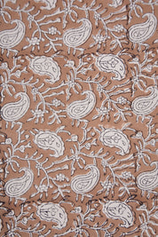 Floral block print, thick cotton 44" wide, decorative pillows, drapery fabric, handmade art, cotton fabric - KERI JAAL