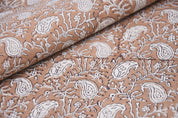 Floral block print, thick cotton 44" wide, decorative pillows, drapery fabric, handmade art, cotton fabric - KERI JAAL