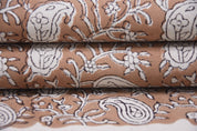 Floral block print, thick cotton 44" wide, decorative pillows, drapery fabric, handmade art, cotton fabric - KERI JAAL