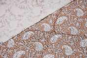 Floral block print, thick cotton 44" wide, decorative pillows, drapery fabric, handmade art, cotton fabric - KERI JAAL
